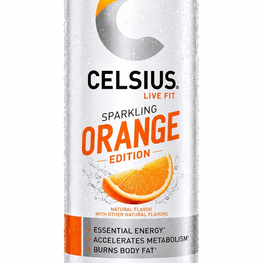 Celsius Sparkling Orange.
